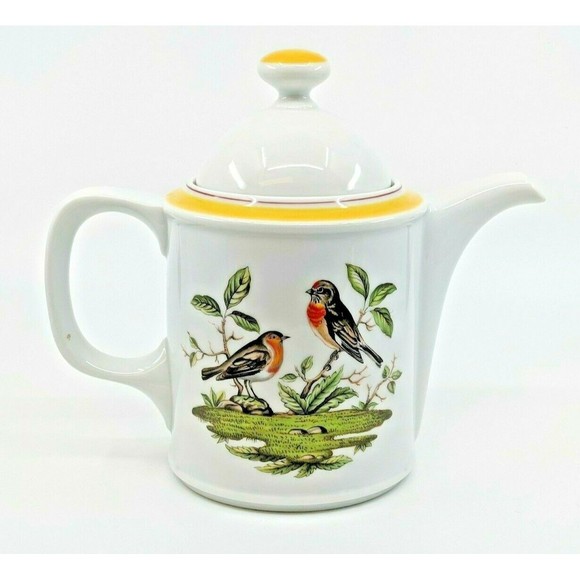 Royal Tettau Woodsong Coffee Pot and Lid Birds Made in Germany - Picture 2 of 8
